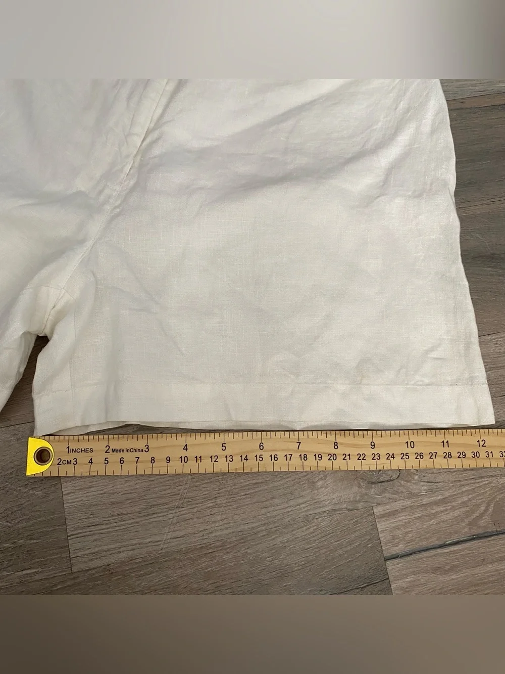 Vintage INC 100% Linen White High Rise Shorts Size 6 Old Money